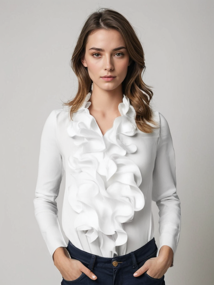 Celeste Elegante Bluse mit Rüschen und Knöpfen für Frauen | Chic & Komfort