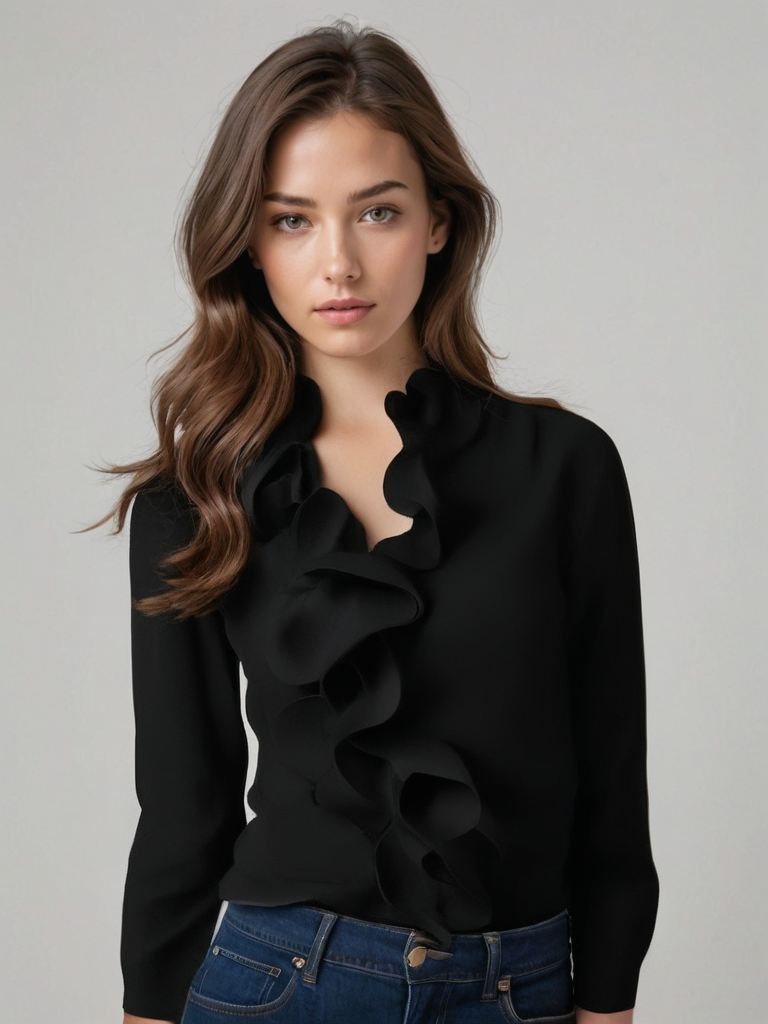 Celeste Elegante Bluse mit Rüschen und Knöpfen für Frauen | Chic & Komfort
