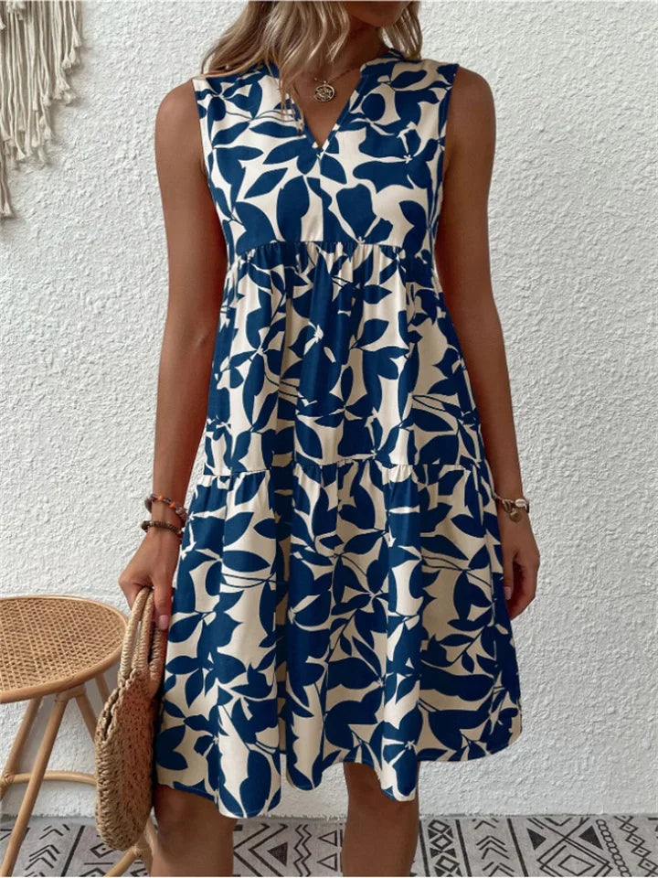 Juliette Fließendes Sommerkleid | Ärmellos & Blumenprint