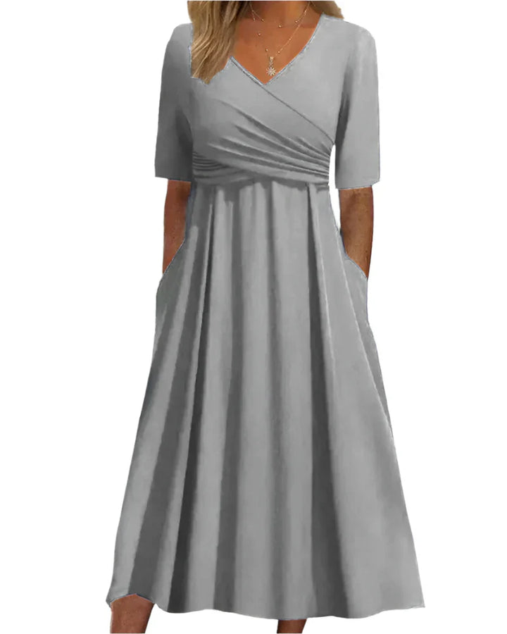 Marisha - Omslagsstil Midikleid mit Taschen