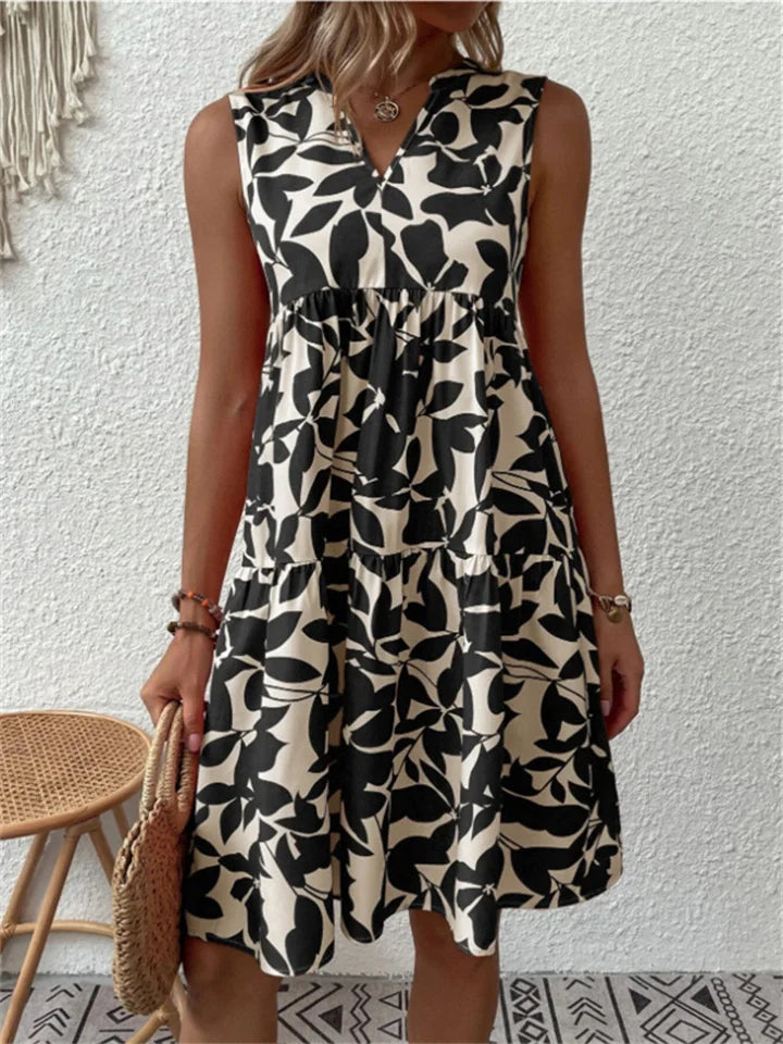 Juliette Fließendes Sommerkleid | Ärmellos & Blumenprint