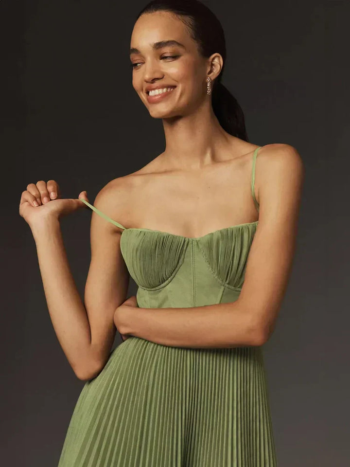 Octavia Elegantes Langes Plisseekleid für Frauen | Sophistication & Zeitloser Charme