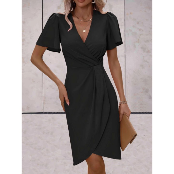 Evelina Wickelkleid für Frauen | Elegantes Kleid mit V-Ausschnitt, fließenden Ärmeln und bequemer Passform