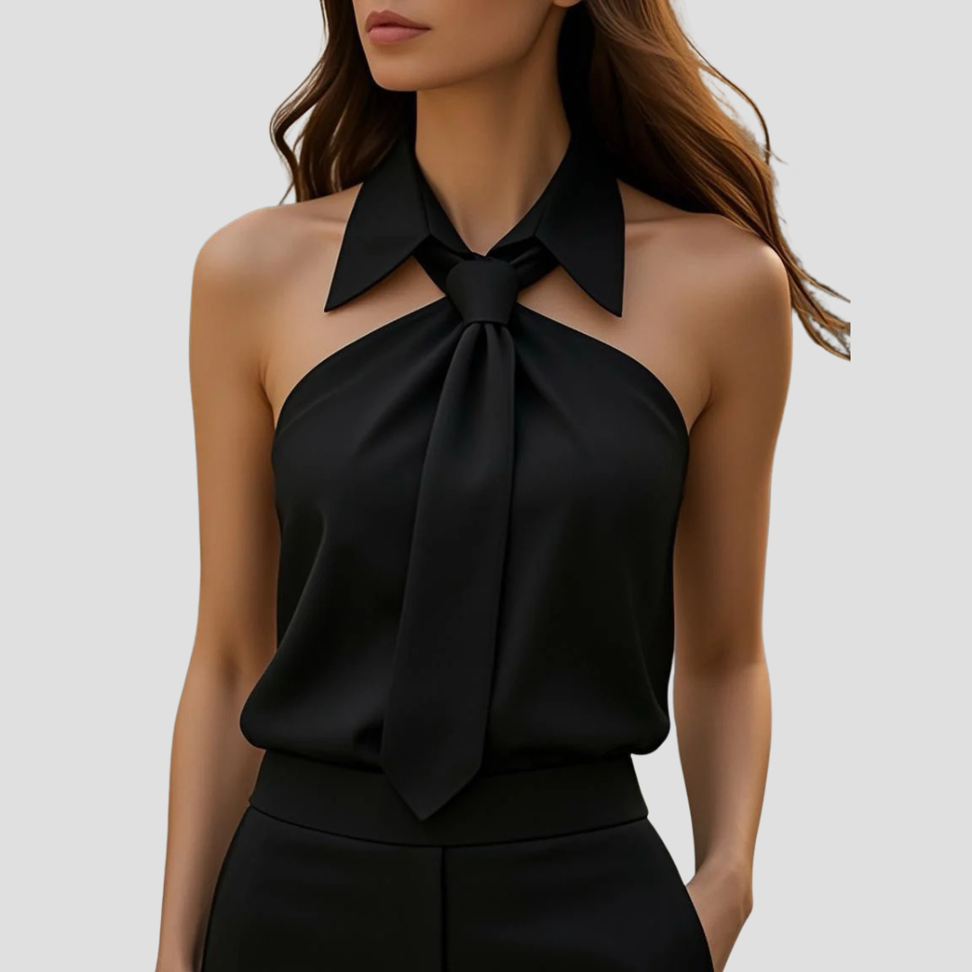 Mirella Bluse Halter Kragen Frau | Elegante Linien & Sommerliche Leichtigkeit