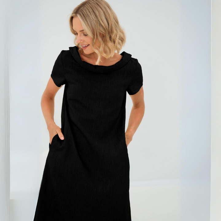 Alina Leinen Kleid mit Taschen | Weich & Atmungsaktiv | Perfekt für den Sommer