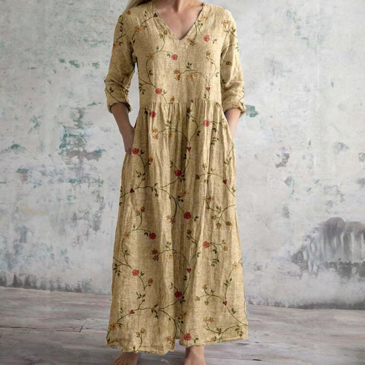 Floral Kleid Damen Kleid | Floral Print Leichter Stoff & Bequeme Passform für Sommer und Frühling