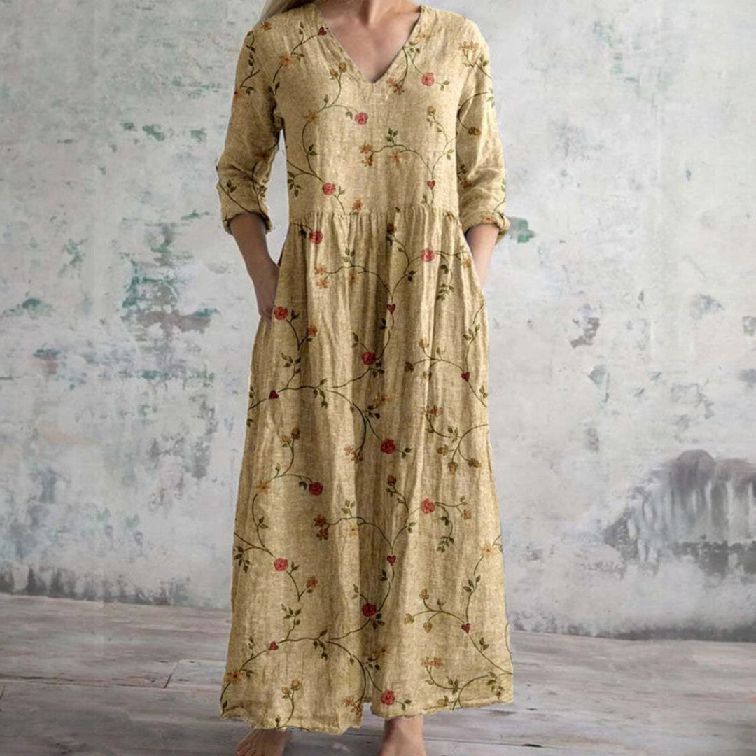 Floral Kleid Damen Kleid | Floral Print Leichter Stoff & Bequeme Passform für Sommer und Frühling