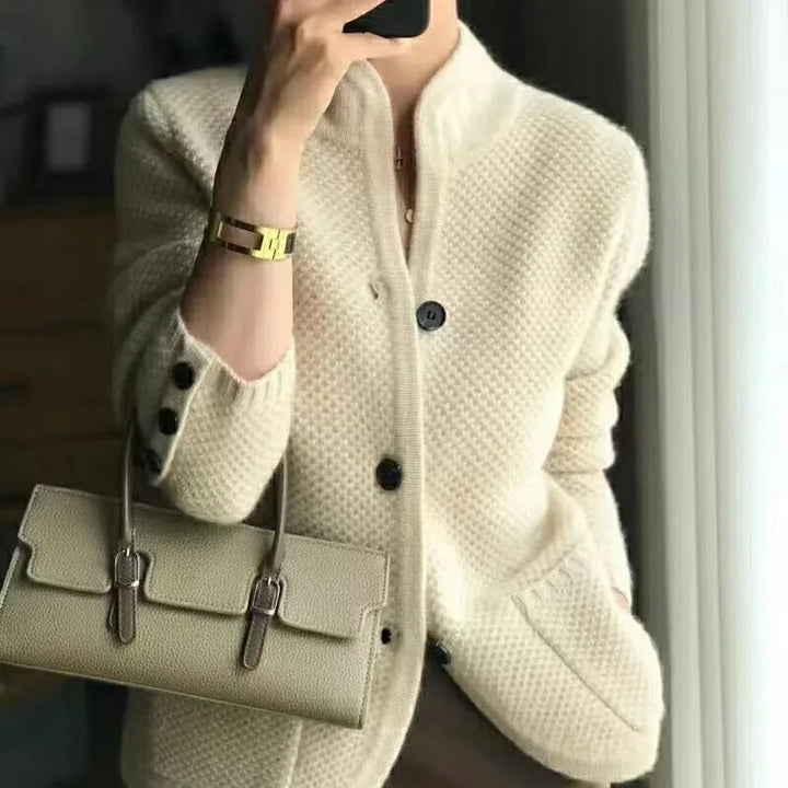 Julie Damen-Pullover-Jacke aus Kaschmir & dicker Wolle | Komfort & Eleganz