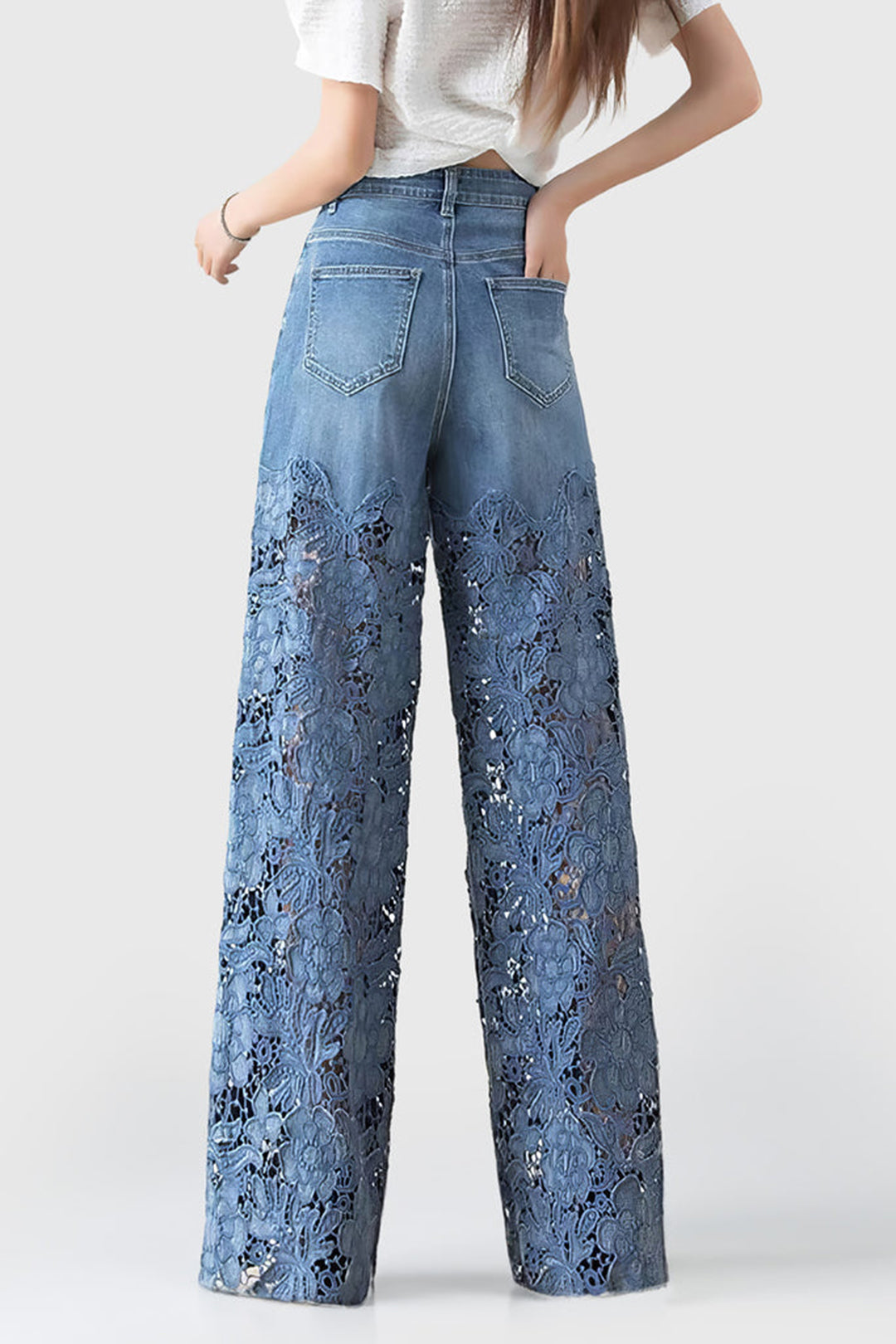 Valeria Skinny Damenjeans | Figurbetonte High-Waist Denim mit Spitzeinsatz & Stretch-Komfort