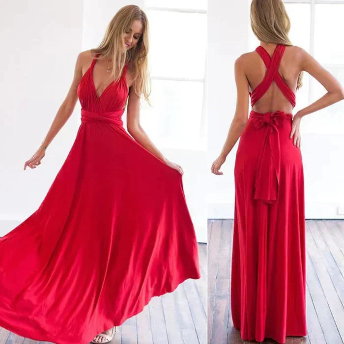 Eliane Wickelkleid für Damen | Midikleid mit V-Ausschnitt & Bindegürtel in fließender Silhouette