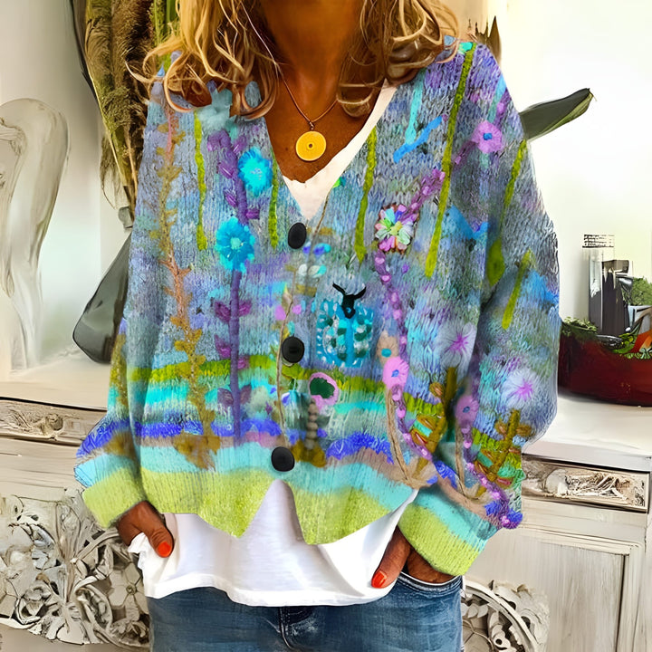 INÈS | Bunte & elegante Strickjacke für Damen | Komfort & Stil