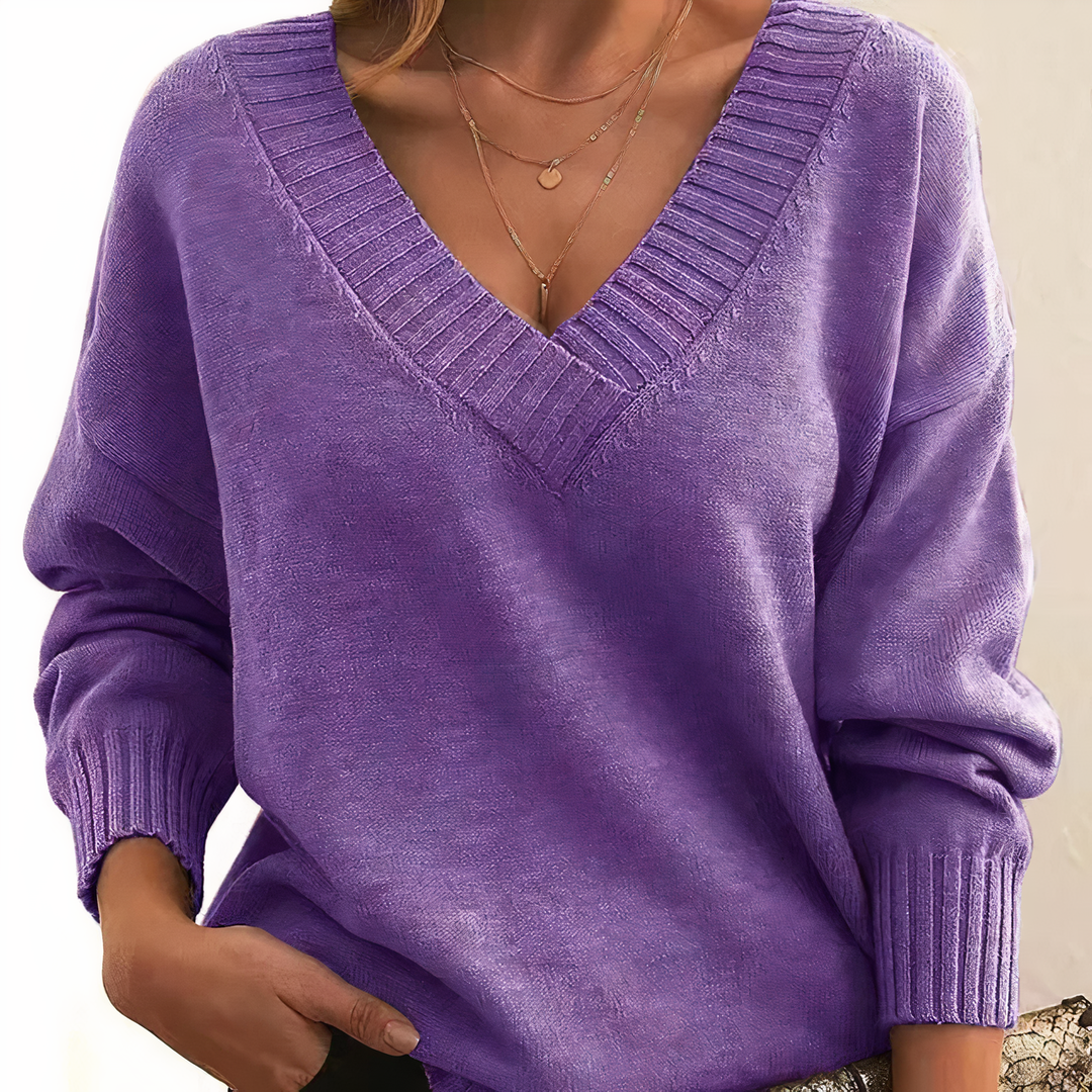 Amelie | Kaschmirpullover mit V-Ausschnitt für Eleganz und absoluten Komfort