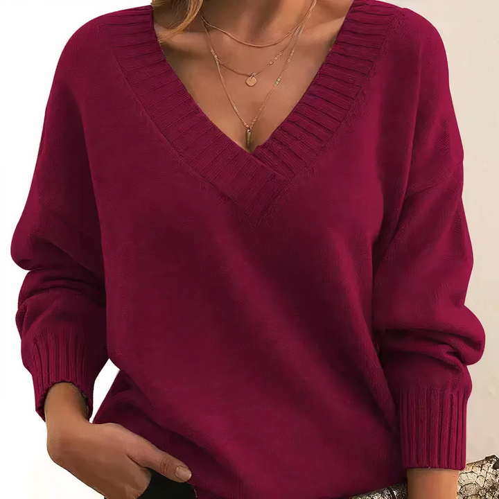 Amelie | Kaschmirpullover mit V-Ausschnitt für Eleganz und absoluten Komfort