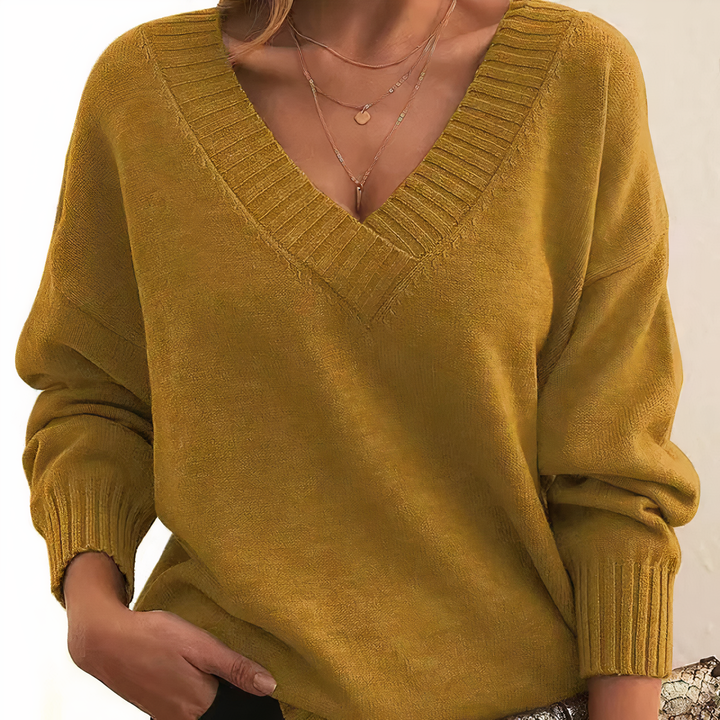 Amelie | Kaschmirpullover mit V-Ausschnitt für Eleganz und absoluten Komfort