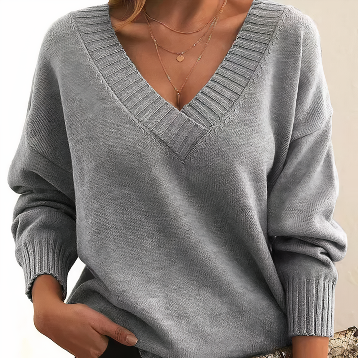 Amelie | Kaschmirpullover mit V-Ausschnitt für Eleganz und absoluten Komfort