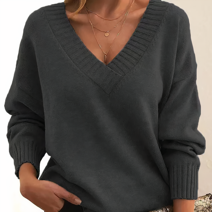 Amelie | Kaschmirpullover mit V-Ausschnitt für Eleganz und absoluten Komfort