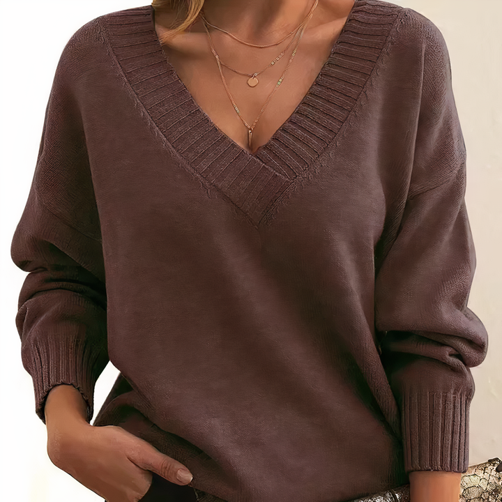 Amelie | Kaschmirpullover mit V-Ausschnitt für Eleganz und absoluten Komfort