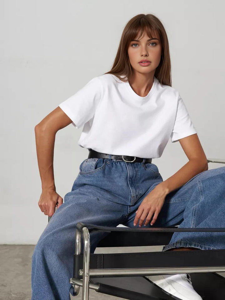 Lea | Basic Oversize T-Shirt für Frauen aus Premium-Baumwolle | Komfort & Lässiger Stil