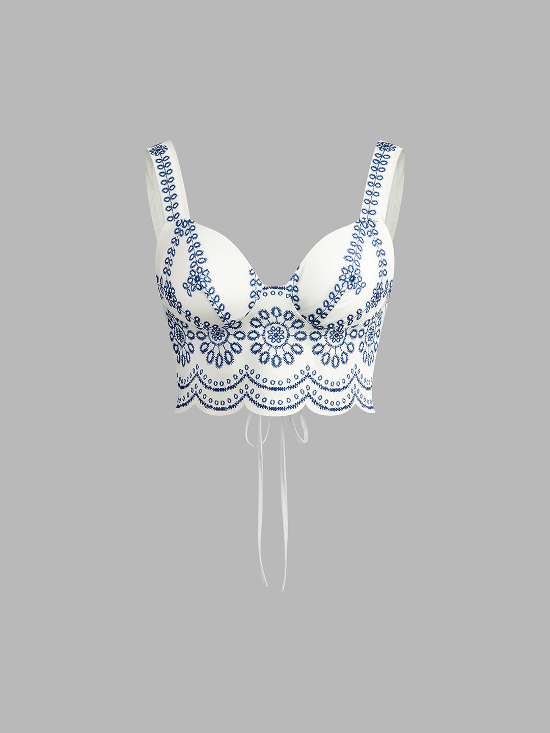 Zweiteiliges Set mit Stickerei | Bustier-Top & Maxirock | Sommerlich & Feminin