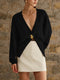 Marina Elegante Langarm-Strickjacke mit Juwelen-Detail | Chic & Raffinesse