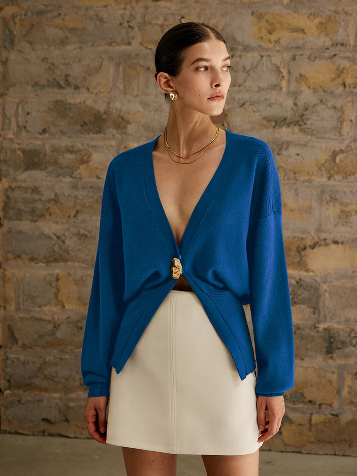 Marina Elegante Langarm-Strickjacke mit Juwelen-Detail | Chic & Raffinesse