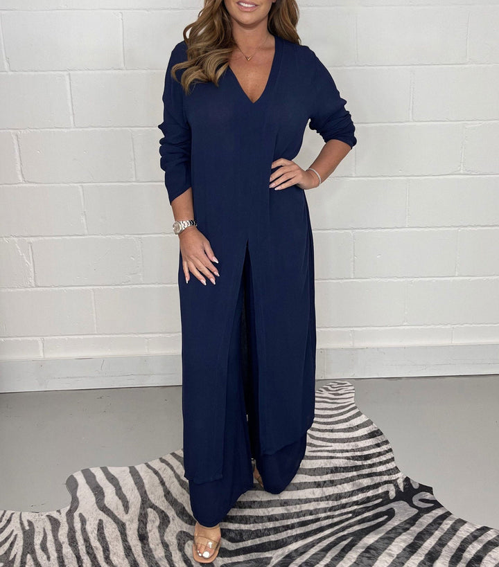 Elena Zweiteiliges Damen Set mit Kleid & Hose | Luftig, Elegant & Ideal für Frühling/Sommer