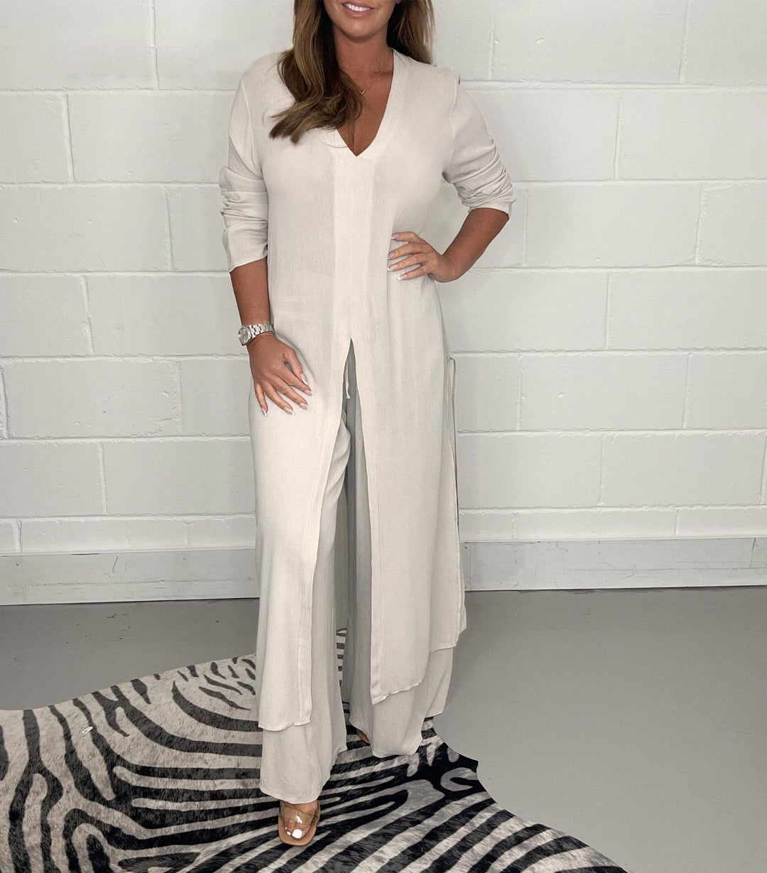 Elena Zweiteiliges Damen Set mit Kleid & Hose | Luftig, Elegant & Ideal für Frühling/Sommer