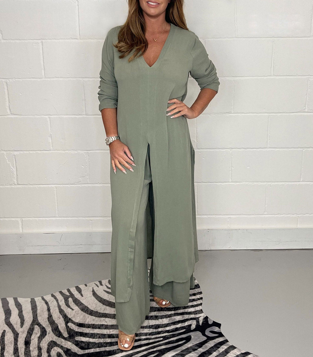 Elena Zweiteiliges Damen Set mit Kleid & Hose | Luftig, Elegant & Ideal für Frühling/Sommer
