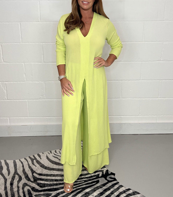 Elena Zweiteiliges Damen Set mit Kleid & Hose | Luftig, Elegant & Ideal für Frühling/Sommer