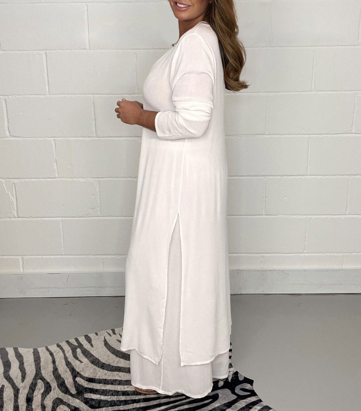 Elena Zweiteiliges Damen Set mit Kleid & Hose | Luftig, Elegant & Ideal für Frühling/Sommer
