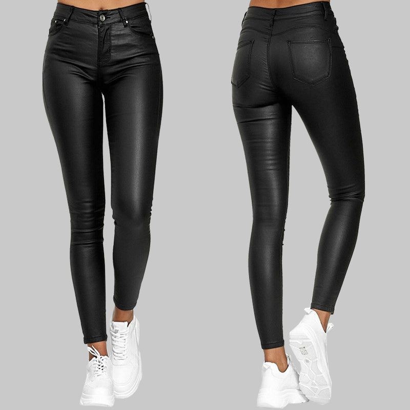 Margaux Schlanke Stretch-Lederhose mit hoher Taille | Eleganz & Komfort