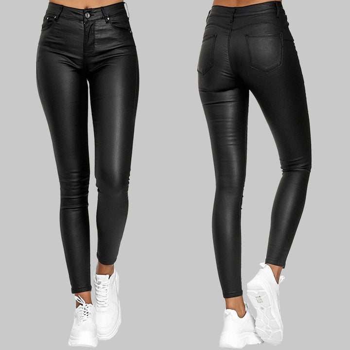 Margaux Schlanke Stretch-Lederhose mit hoher Taille | Eleganz & Komfort