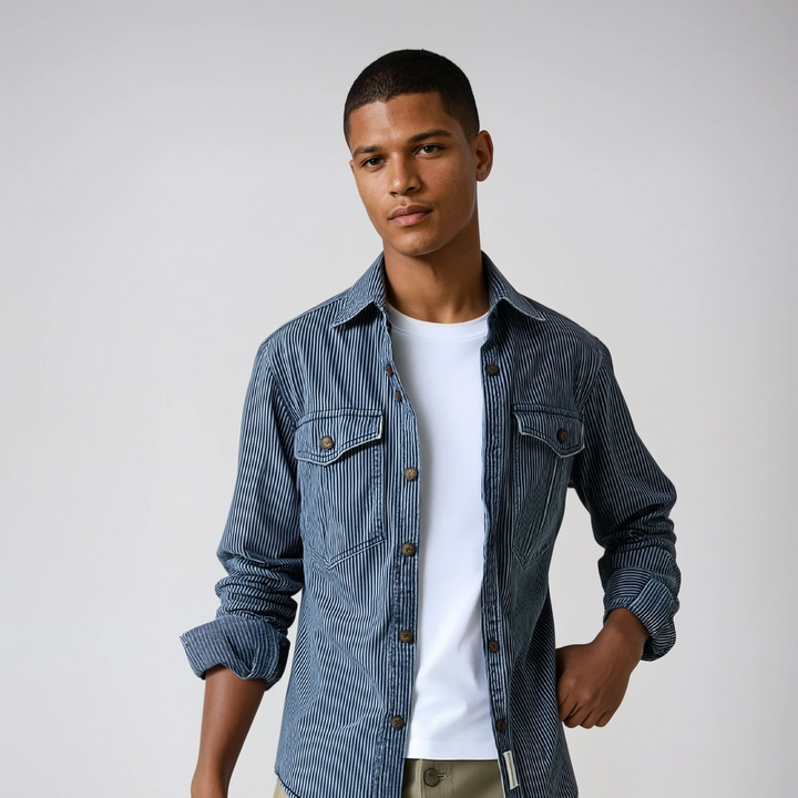 Leon Vintage Jeanshemd – Klassischer Denim-Stil mit Subtiler Eleganz