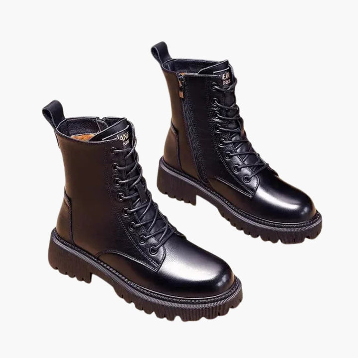 Stiefel Frauen Schnürsenkel | Zip dicke Sohle Warm Winter