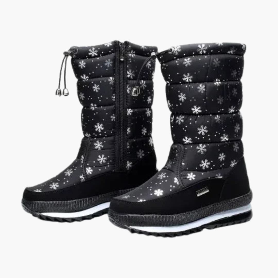 Winterstiefel Damen Schneeschuhe | Reißverschluss Verstellbarer Schaft Rutschfest