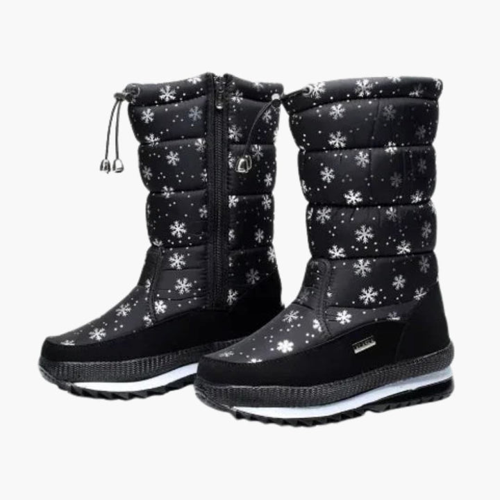 Winterstiefel Damen Schneeschuhe | Reißverschluss Verstellbarer Schaft Rutschfest