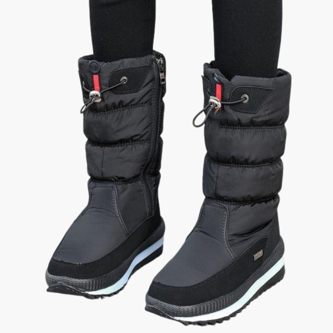 Winterstiefel Damen Schneeschuhe | Reißverschluss Verstellbarer Schaft Rutschfest