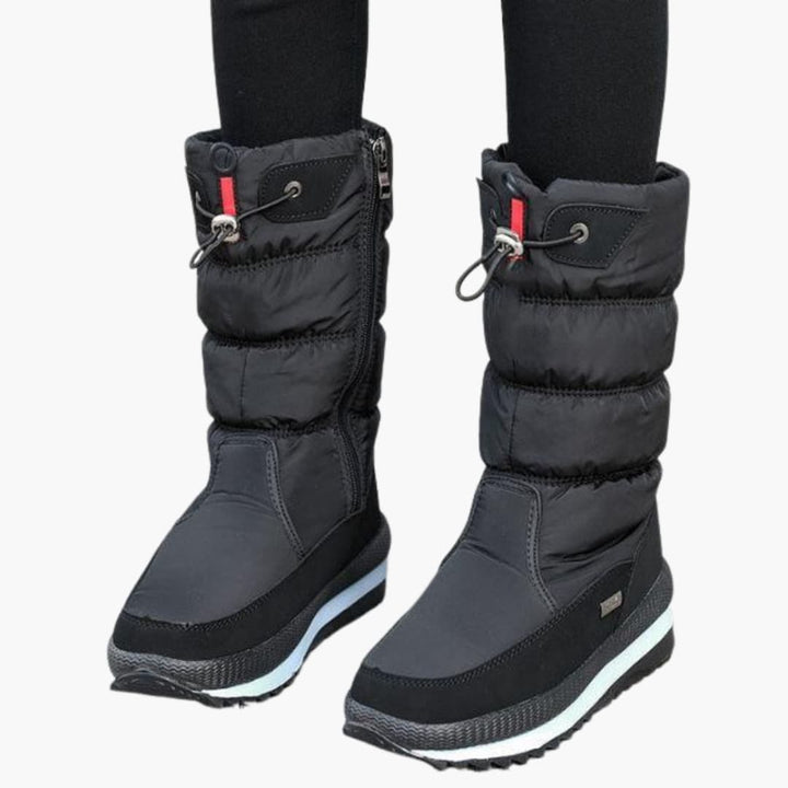 Winterstiefel Damen Schneeschuhe | Reißverschluss Verstellbarer Schaft Rutschfest