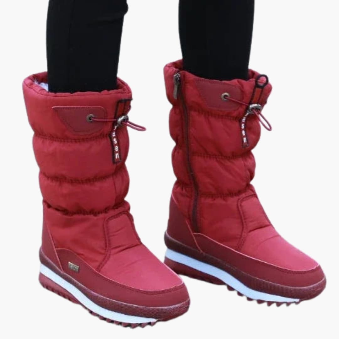 Winterstiefel Damen Schneeschuhe | Reißverschluss Verstellbarer Schaft Rutschfest