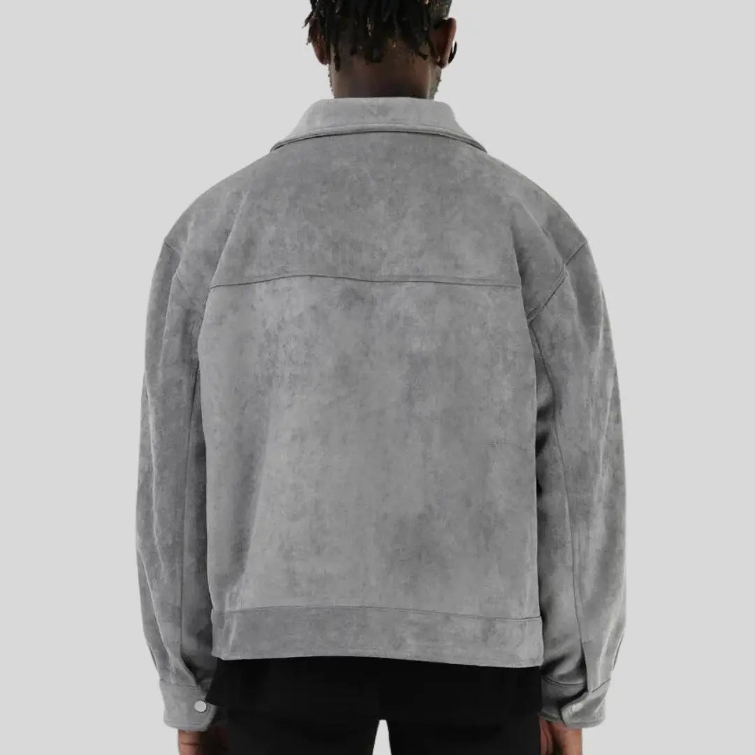 Wildlederjacke Herren Echtes Leder | Wildleder Reißverschluss Elegant Herbst