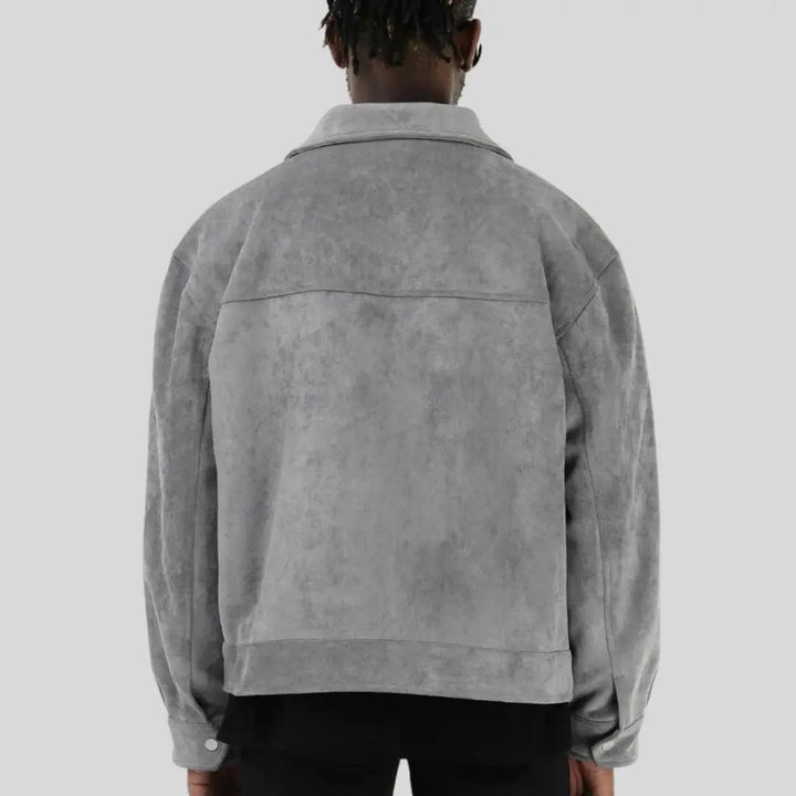 Wildlederjacke Herren Echtes Leder | Wildleder Reißverschluss Elegant Herbst