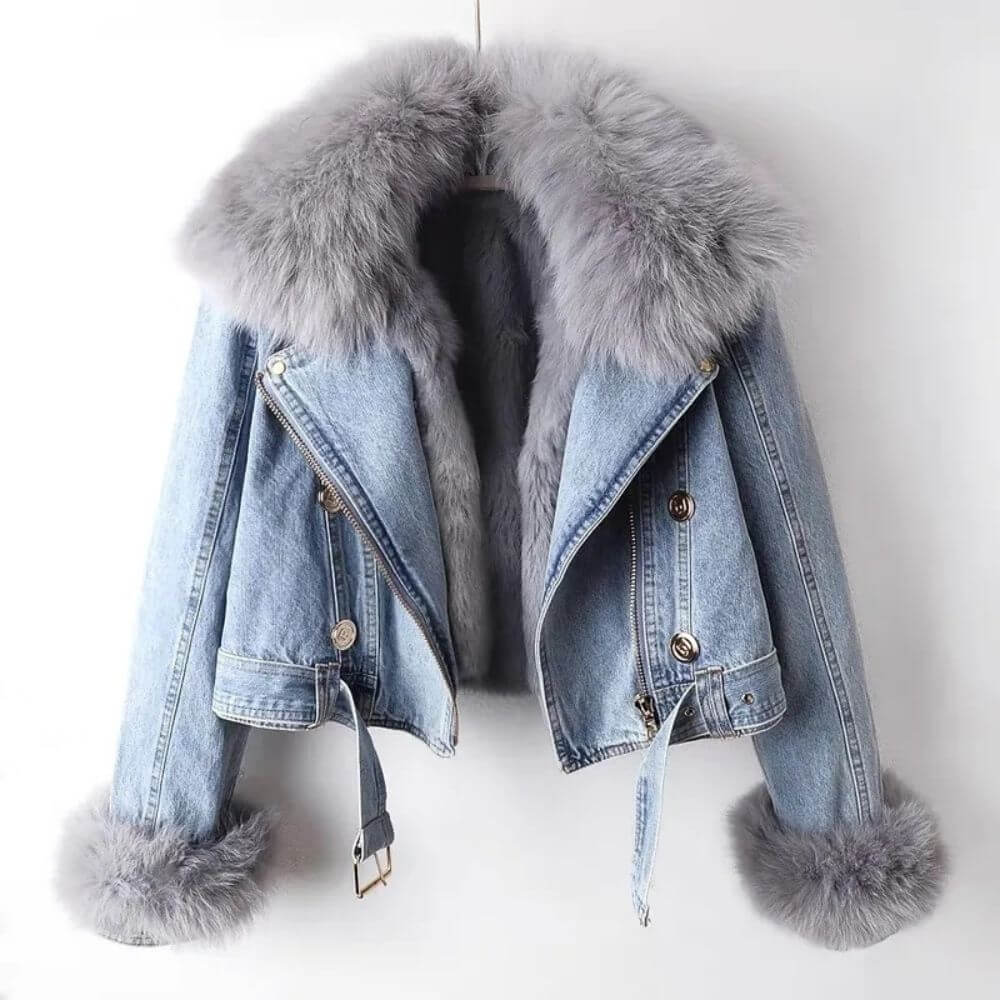 Clara - Warme Fell-Denim-Jacke