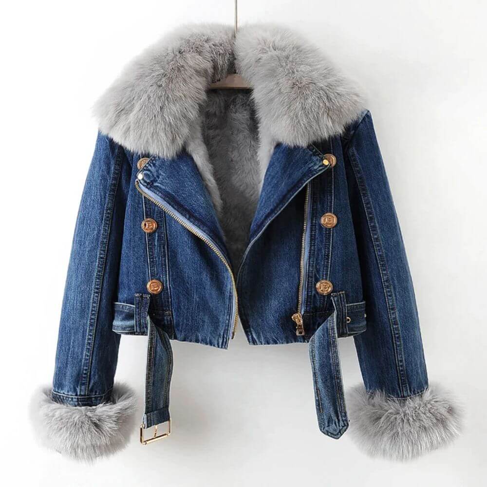 Clara - Warme Fell-Denim-Jacke