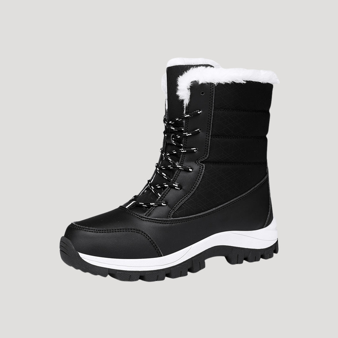 Wasserdichte Damen Winterstiefel mit Schnürsenkeln | Warm gefütterte Schneestiefel