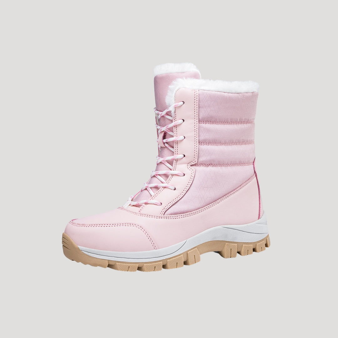 Wasserdichte Damen Winterstiefel mit Schnürsenkeln | Warm gefütterte Schneestiefel