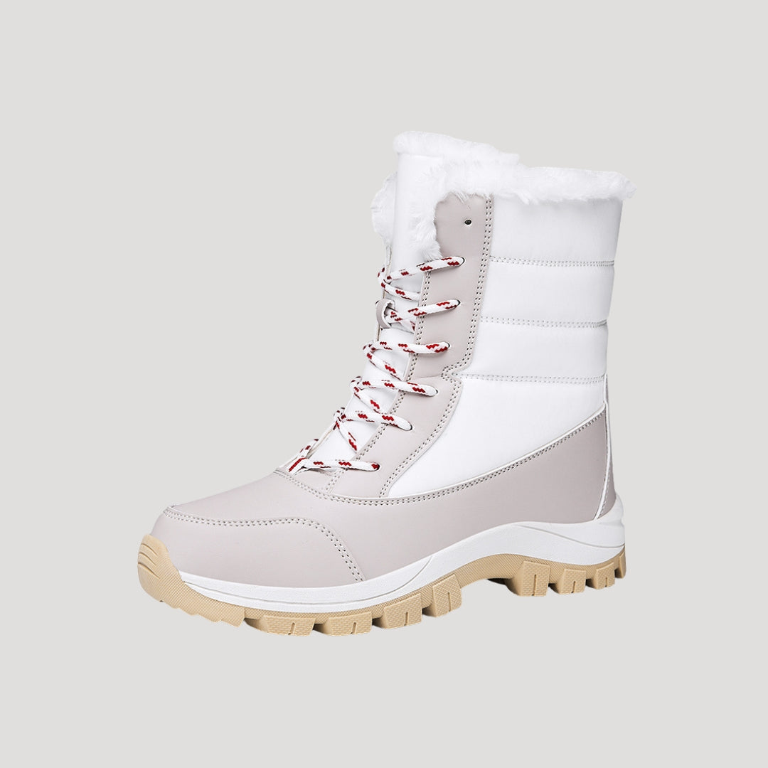 Wasserdichte Damen Winterstiefel mit Schnürsenkeln | Warm gefütterte Schneestiefel