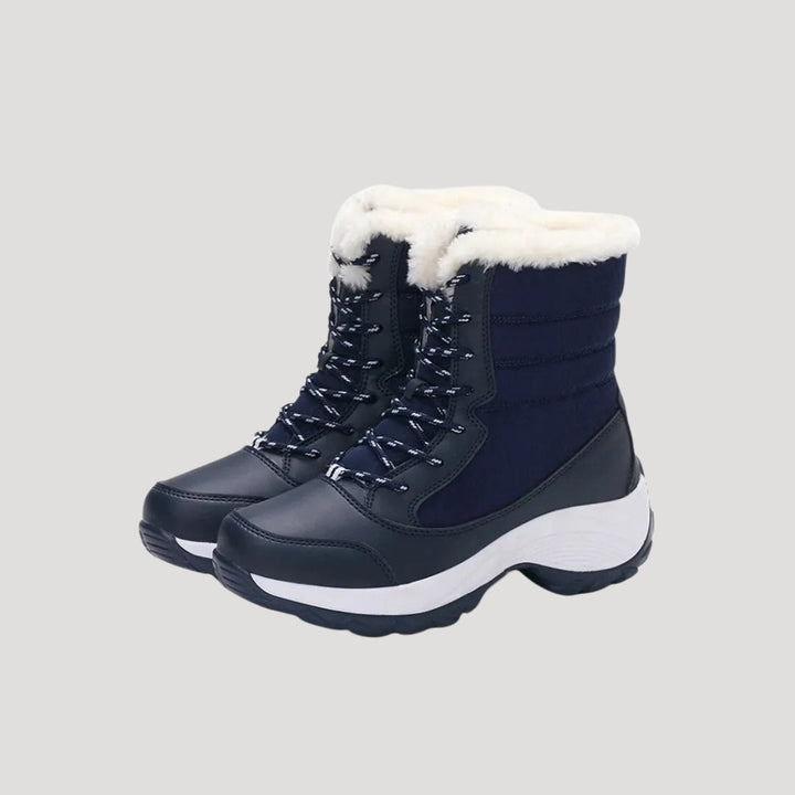 Wasserdichte Damen Winterstiefel mit Schnürsenkeln | Warm gefütterte Schneestiefel