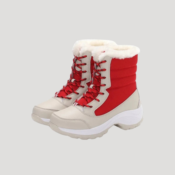 Wasserdichte Damen Winterstiefel mit Schnürsenkeln | Warm gefütterte Schneestiefel