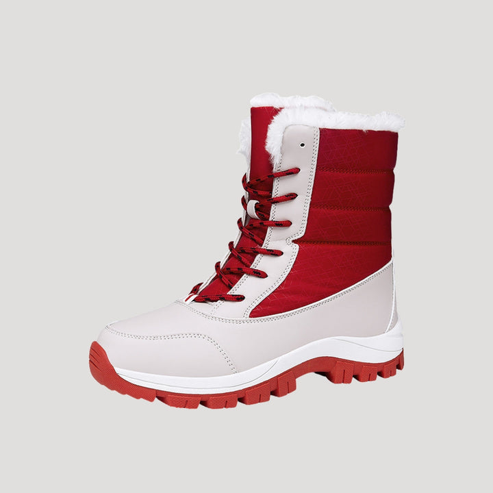 Wasserdichte Damen Winterstiefel mit Schnürsenkeln | Warm gefütterte Schneestiefel