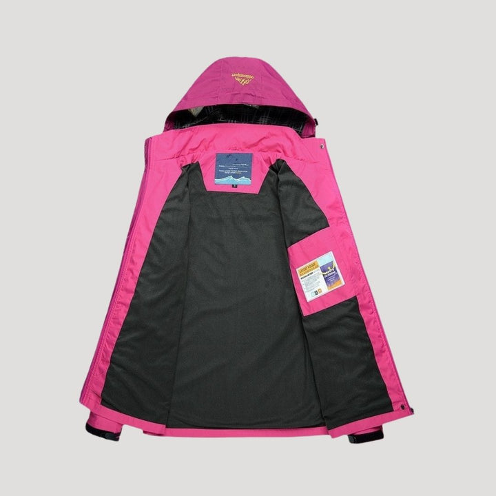 Wasserdichte Damen-Skijacke mit Kapuze | Warme Winterjacke mit Fleece-Futter